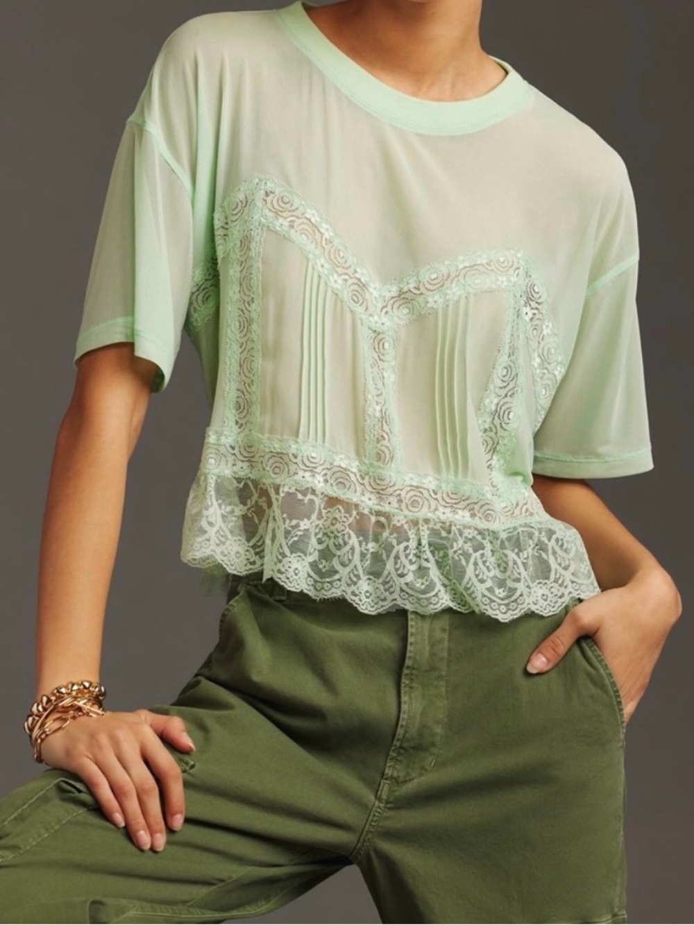 Dolan Left Coast sheer lace top from Anthropologie